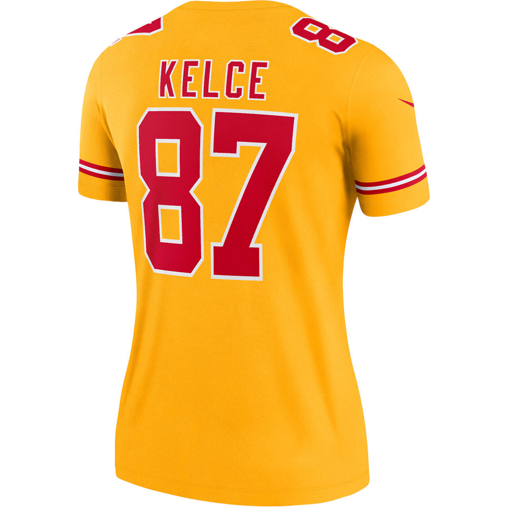 Women's Kansas City Chiefs Travis Kelce Inverted Legend Jersey Gold