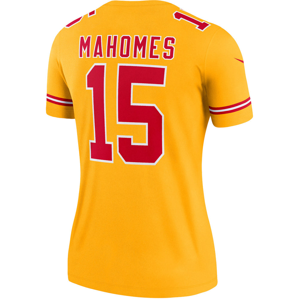 Women's Kansas City Chiefs Patrick Mahomes Inverted Legend Jersey Gold