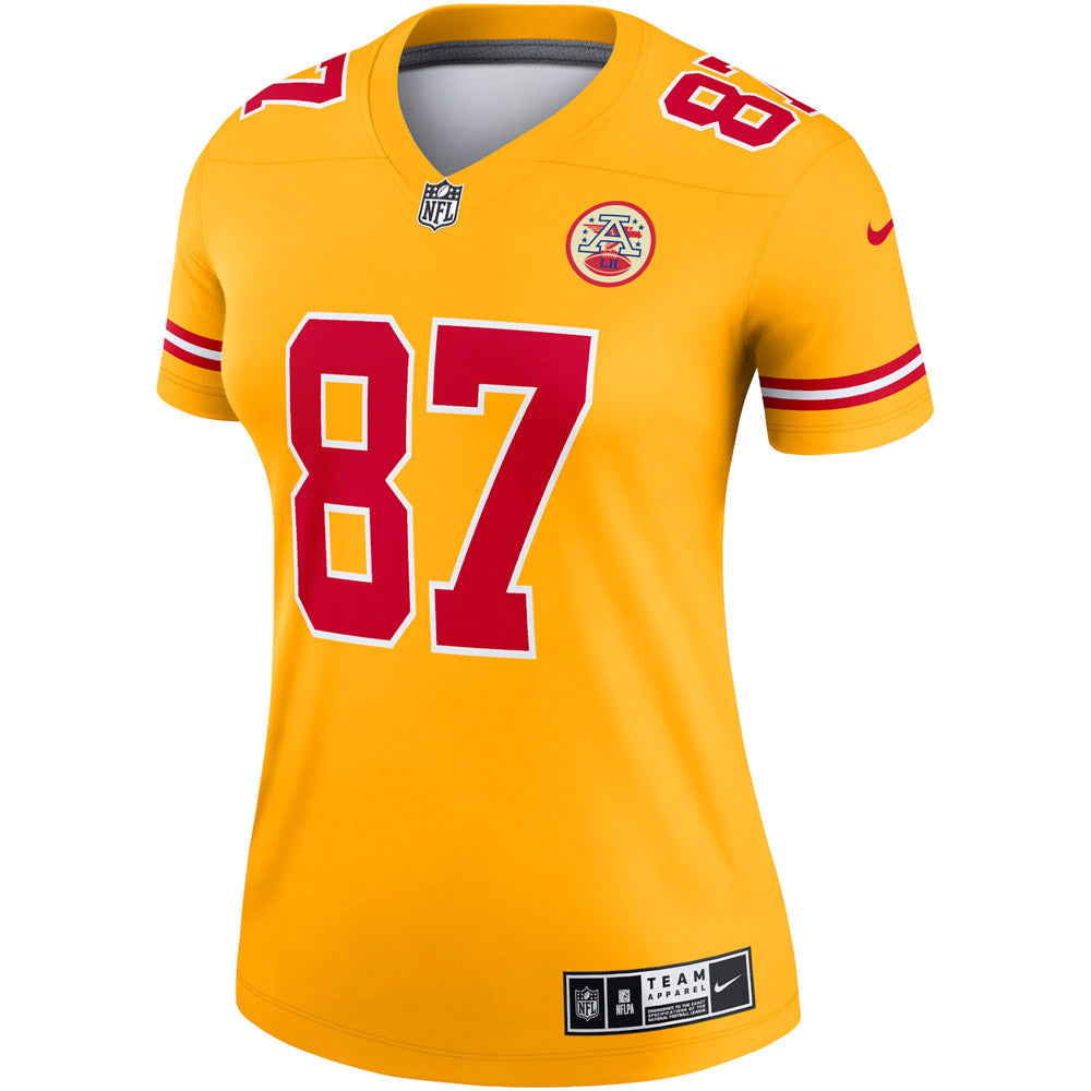 Women's Kansas City Chiefs Travis Kelce Inverted Legend Jersey Gold