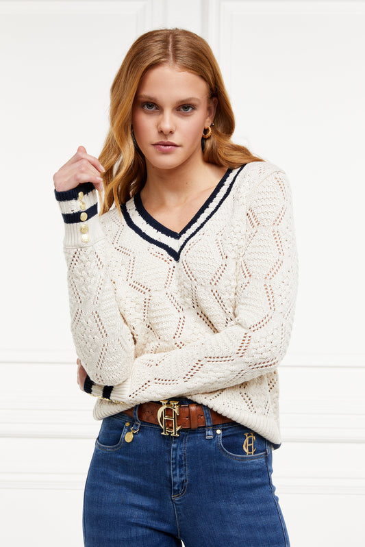 Harvard V-Neck Knit (Natural)