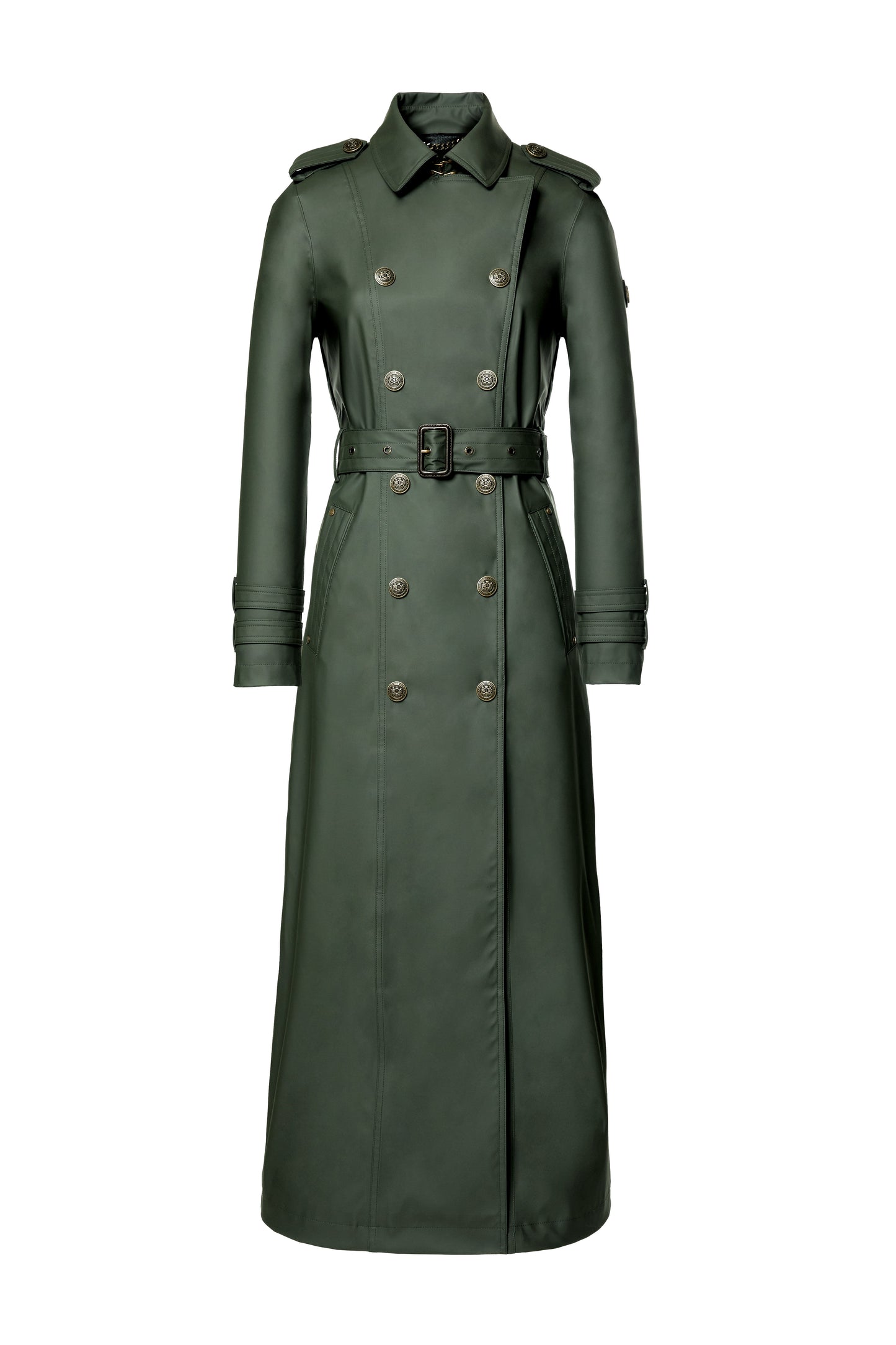 Full Length Kendal Waterproof Trench Coat (Evergreen)