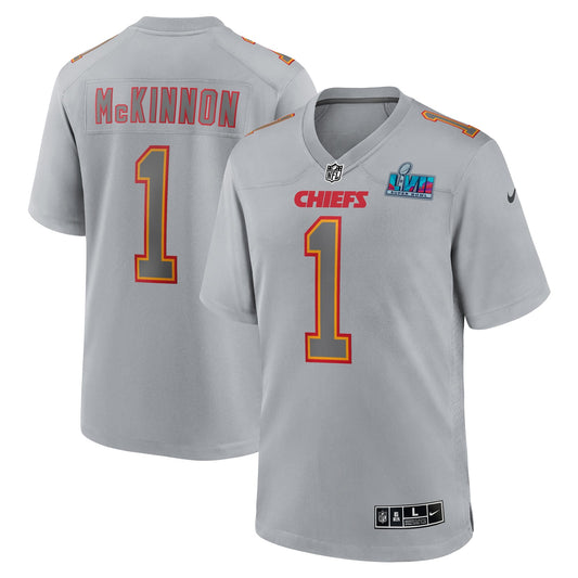 Jerick McKinnon Kansas City Chiefs  Super Bowl LVII Patch Atmosphere Fashion Game Jersey - Gray