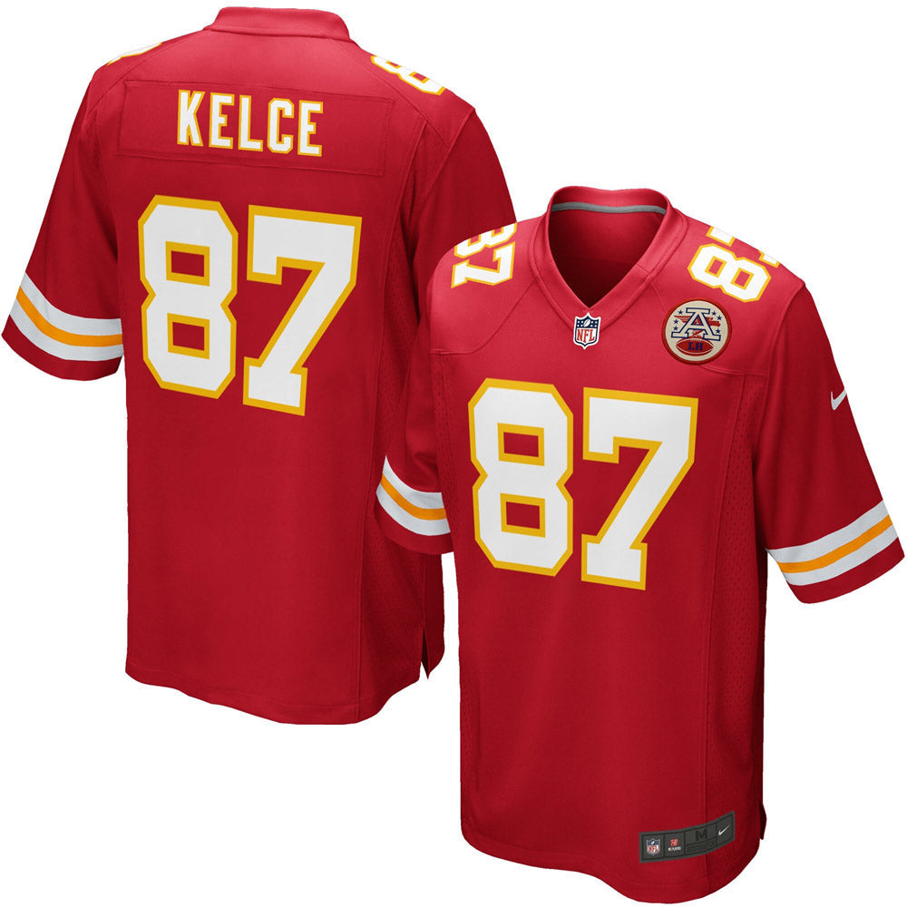 Youth Kansas City Chiefs Travis Kelce Team Color Game Jersey Red