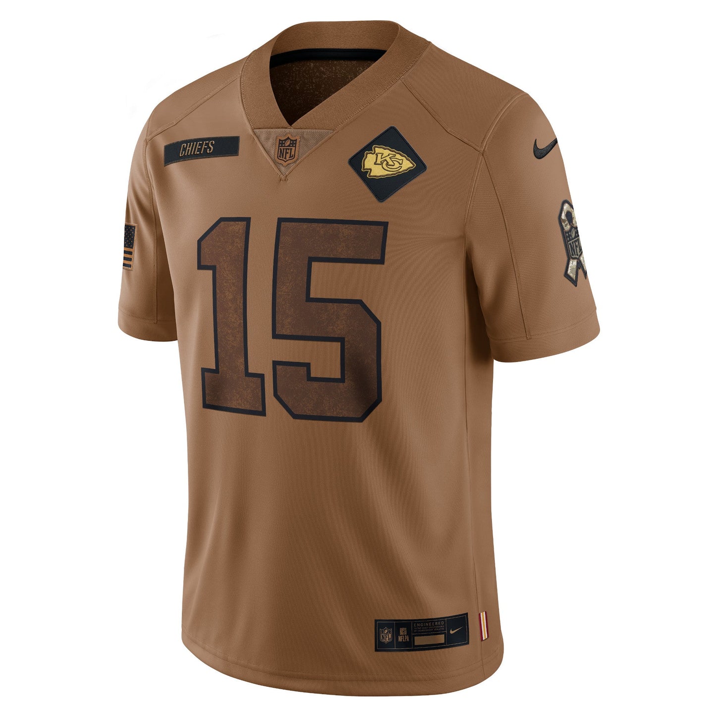 Patrick Mahomes Kansas City Chiefs  2023 Salute To Service Limited Jersey - Brown