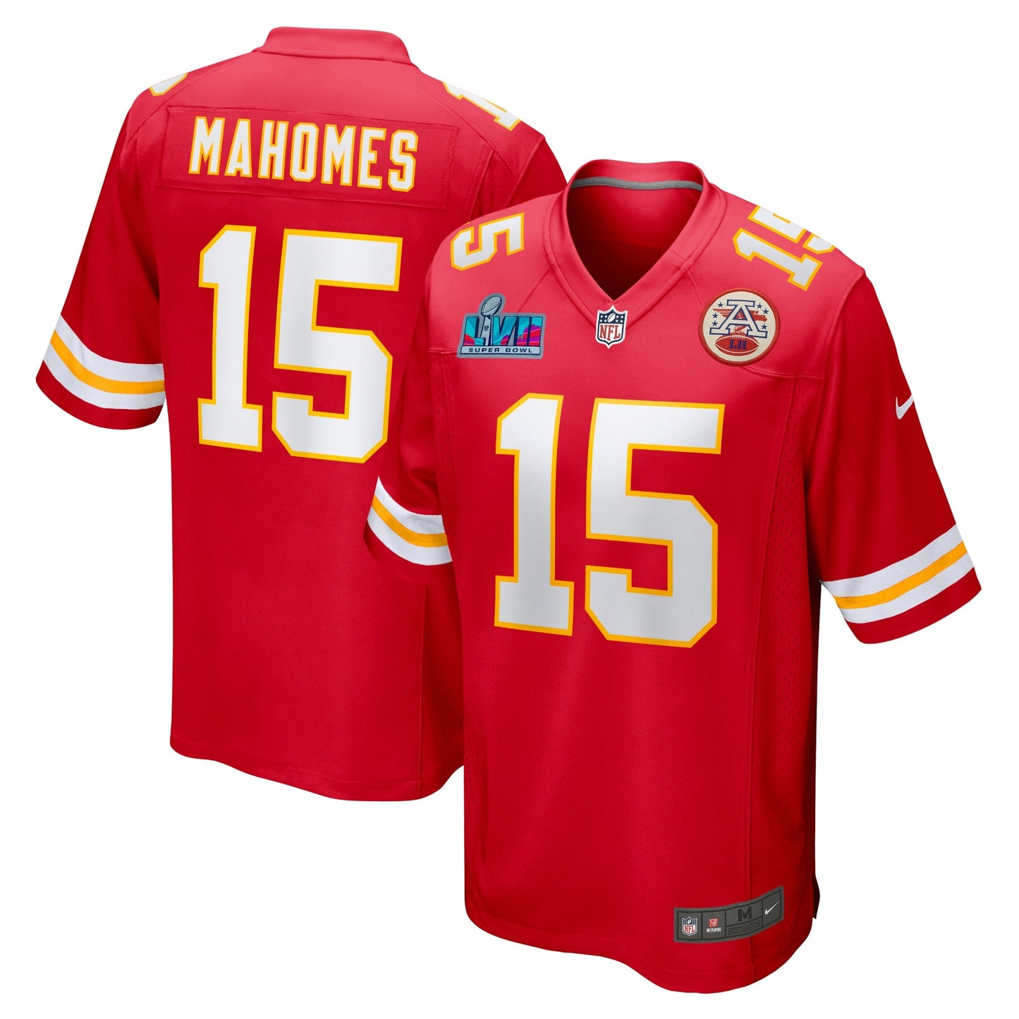 Patrick Mahomes Kansas City Chiefs  Super Bowl LVII Patch Game Jersey - Red