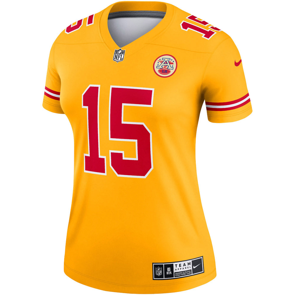 Women's Kansas City Chiefs Patrick Mahomes Inverted Legend Jersey Gold