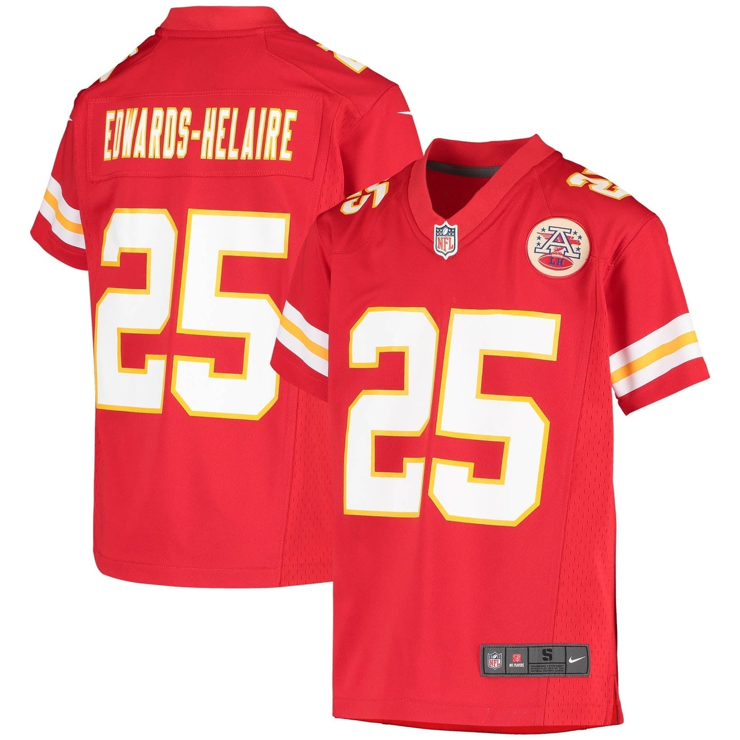 Youth  Clyde Edwards-Helaire Red Kansas City Chiefs Game Jersey