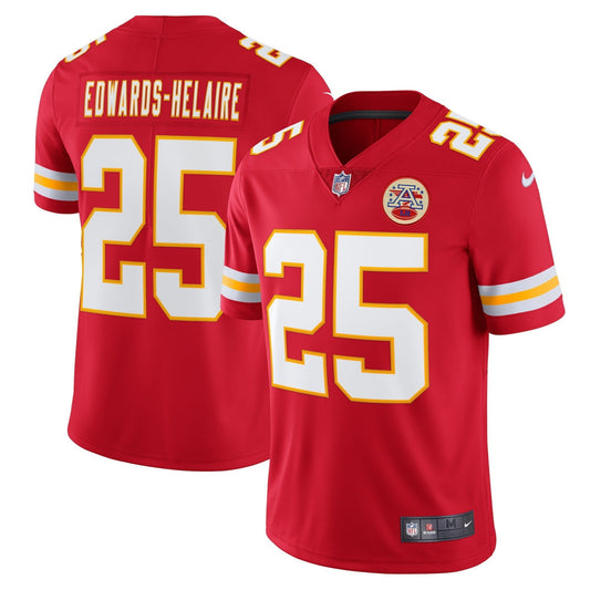 Men's  Clyde Edwards-Helaire Red Kansas City Chiefs Vapor Limited Jersey