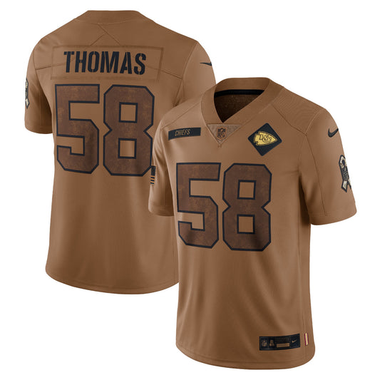 Derrick Thomas Kansas City Chiefs  2023 Salute To Service Retired Player Limited Jersey - Brown