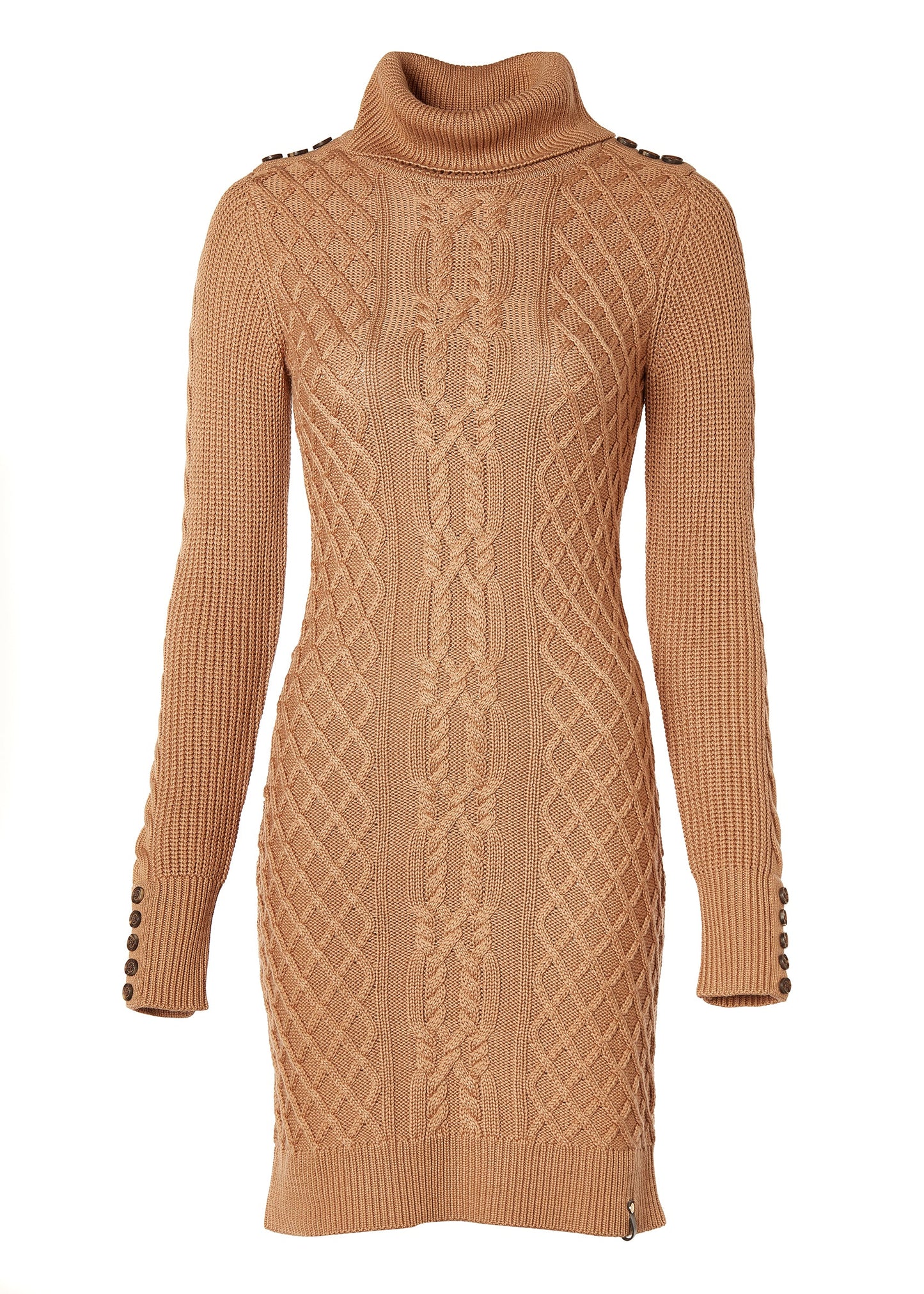 Country Roll Neck Dress (Caramel)