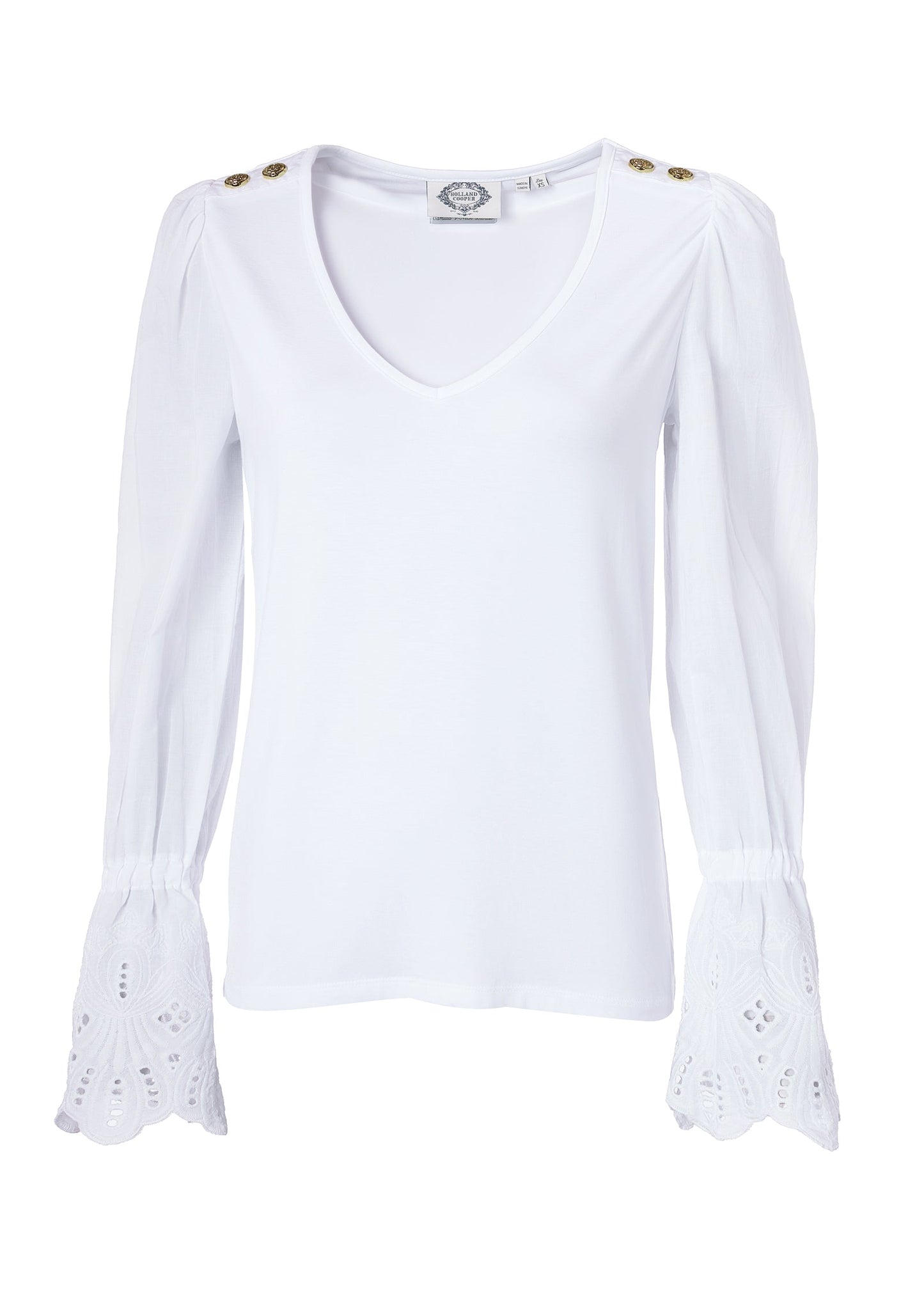 Camilla V-Neck Blouse (White)