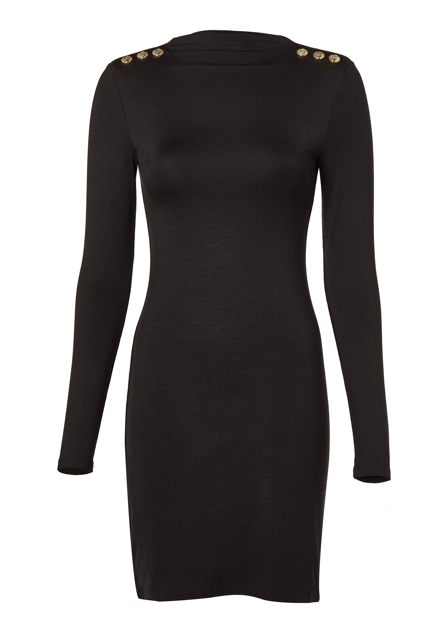 Harper Long Sleeve Mini Dress (Black)