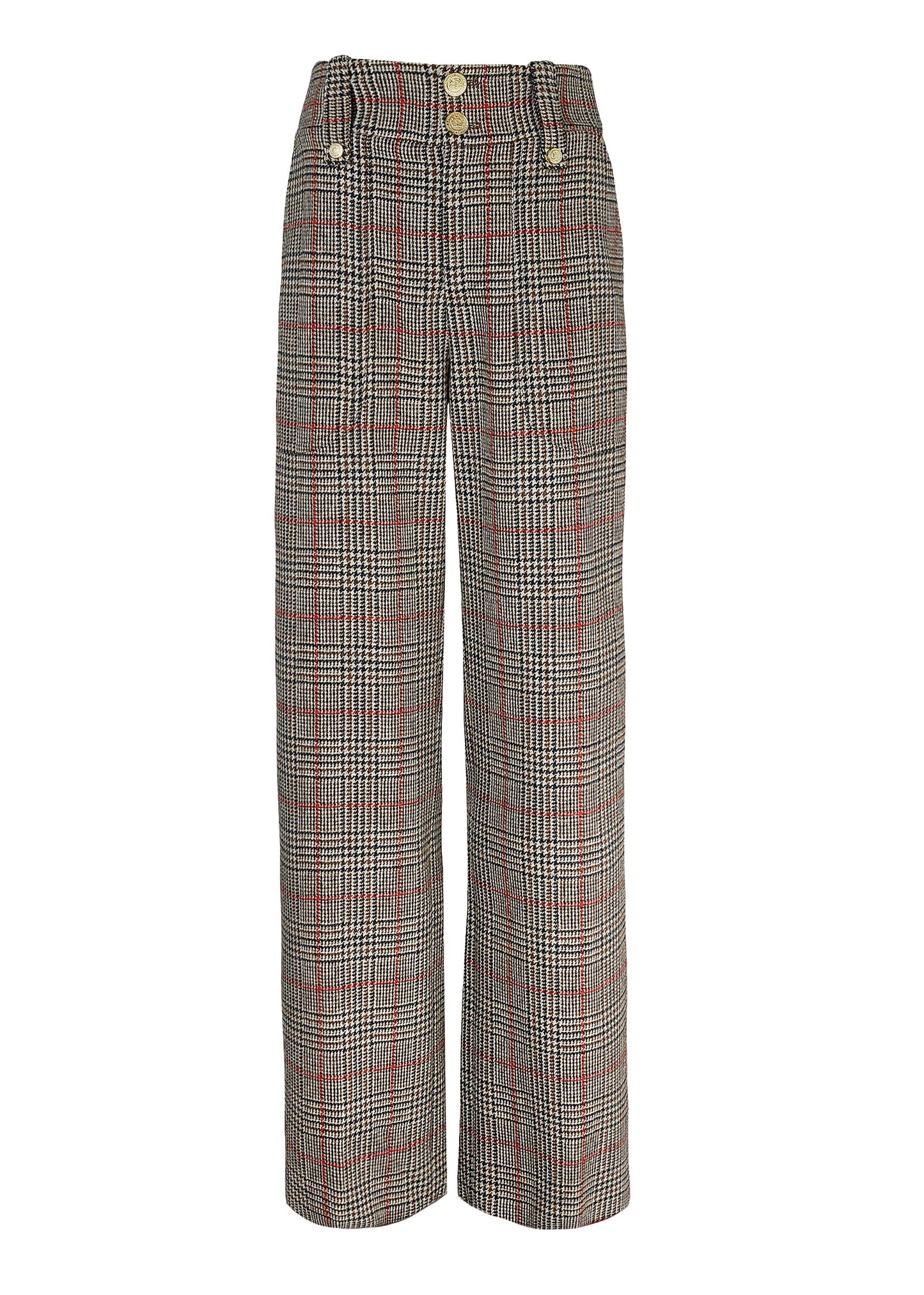 High Waisted Straight Trouser (Orange Windsor)