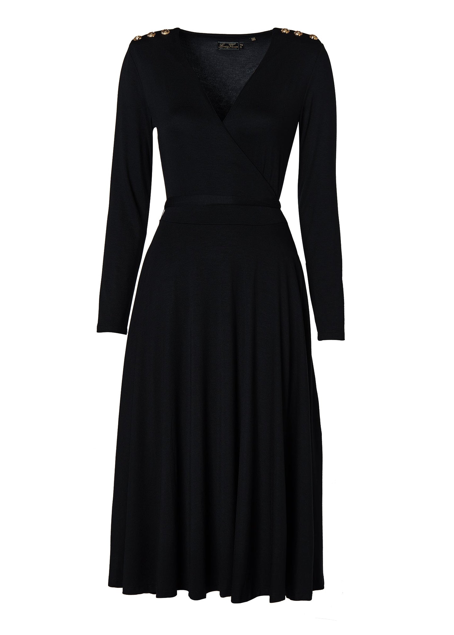 Juliette Midi Wrap Dress (Black)