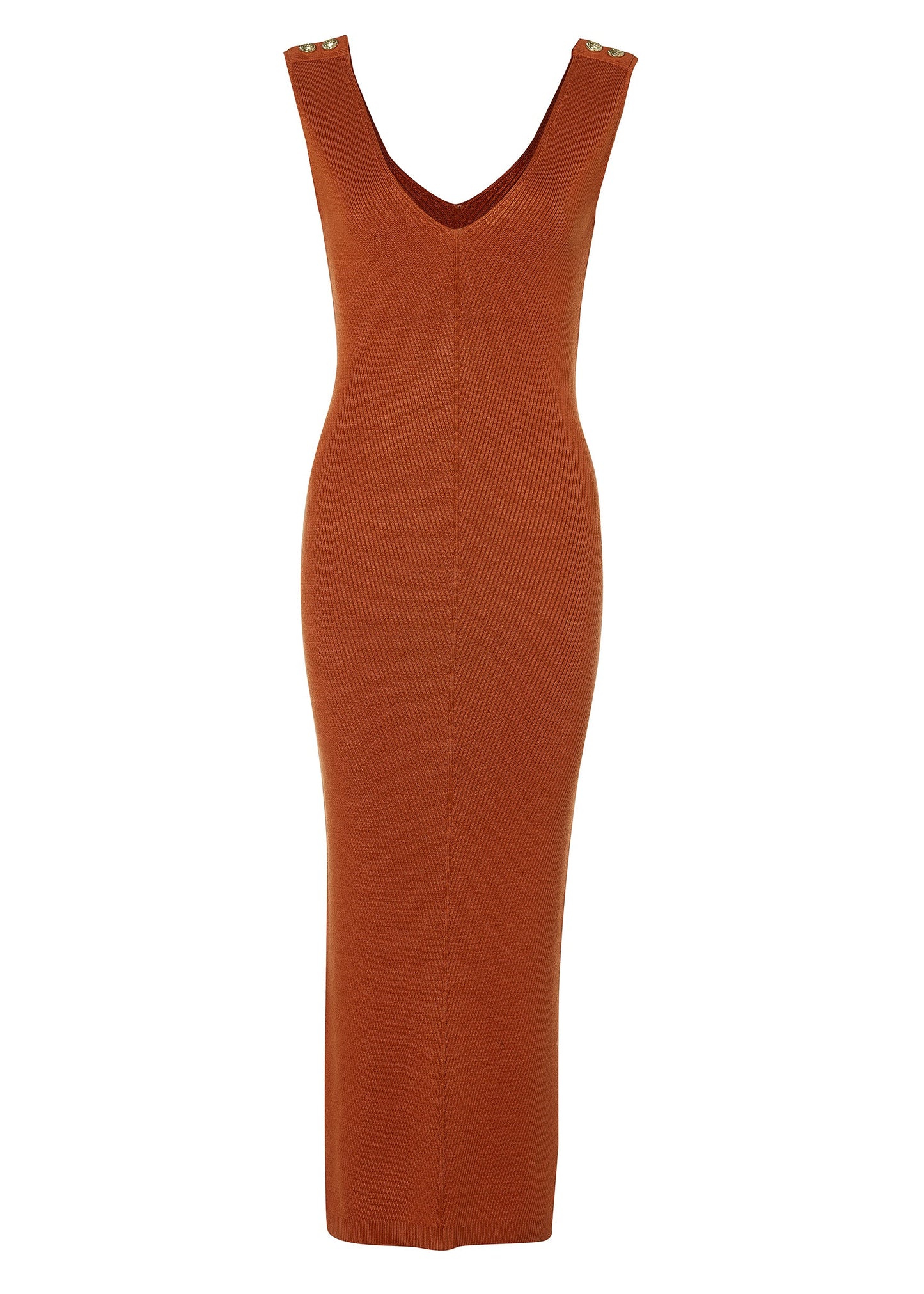 Kensington Sleeveless Dress (Rust)