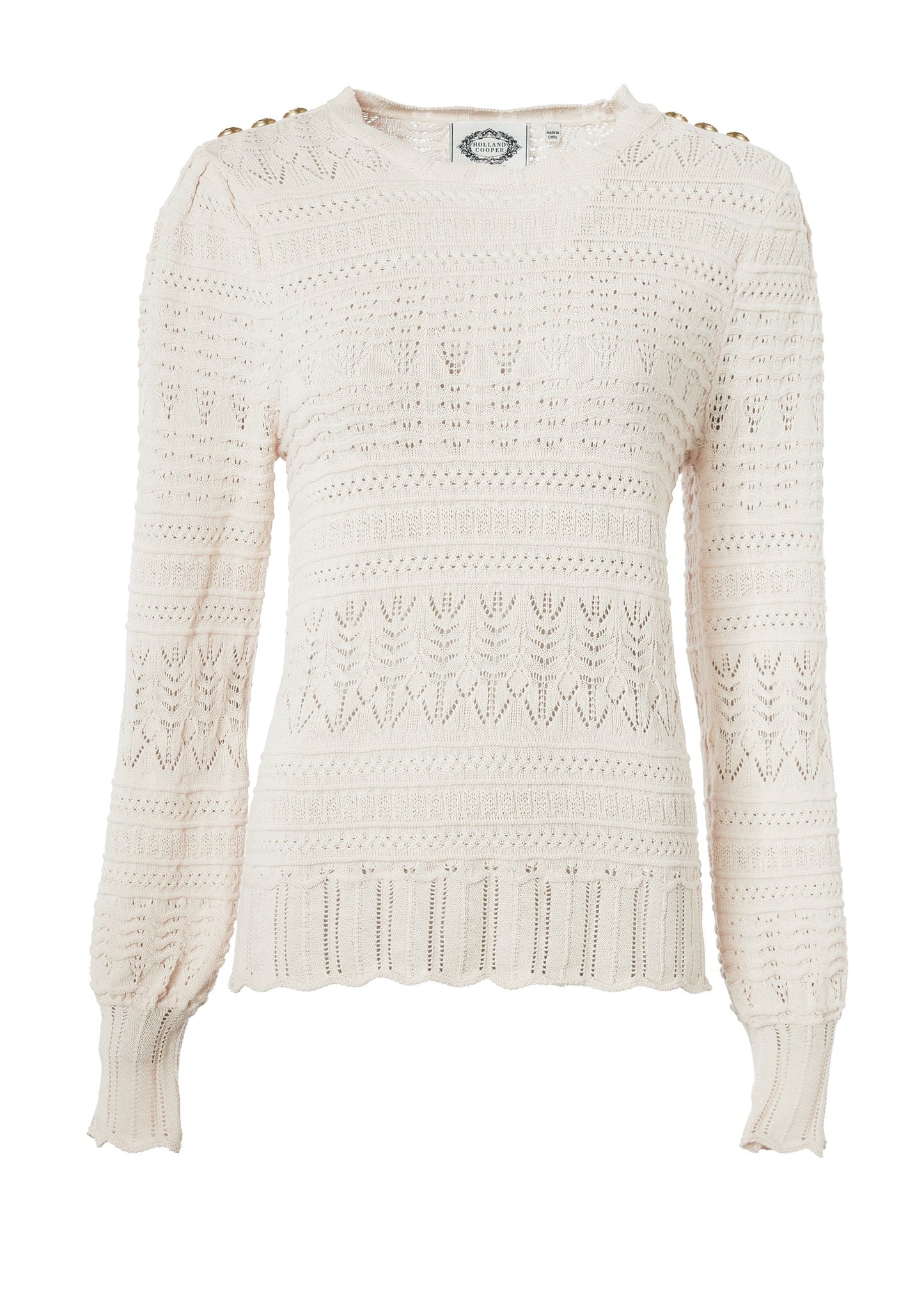 Kelsie Pointelle Knit (Almond)