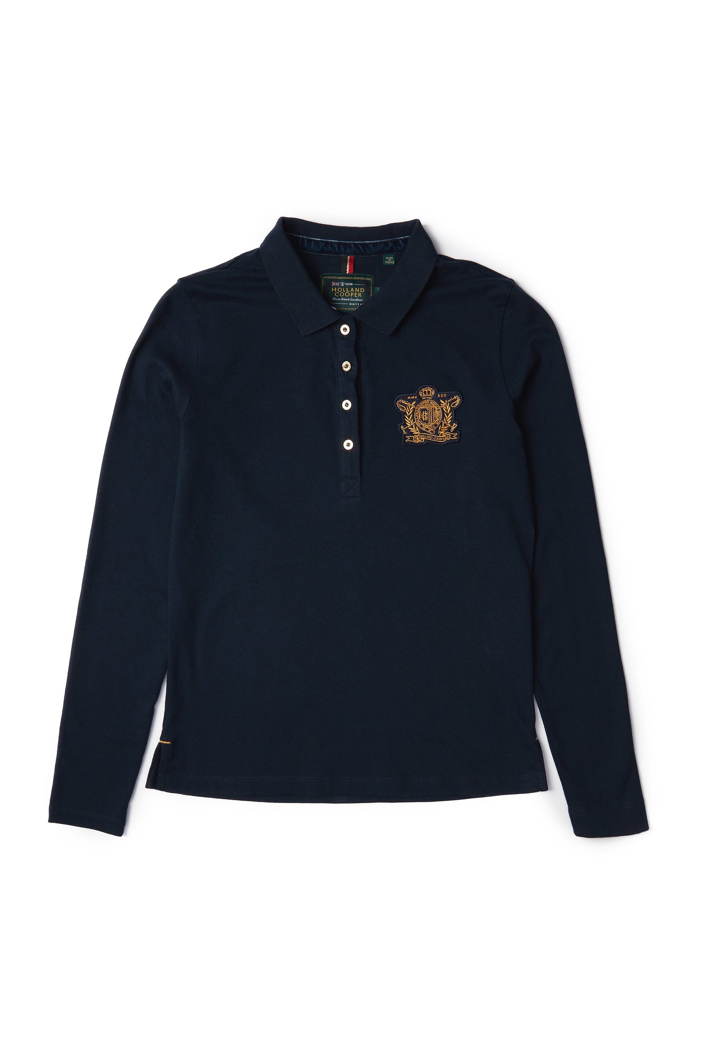 Long Sleeve Crest Polo (Ink Navy)