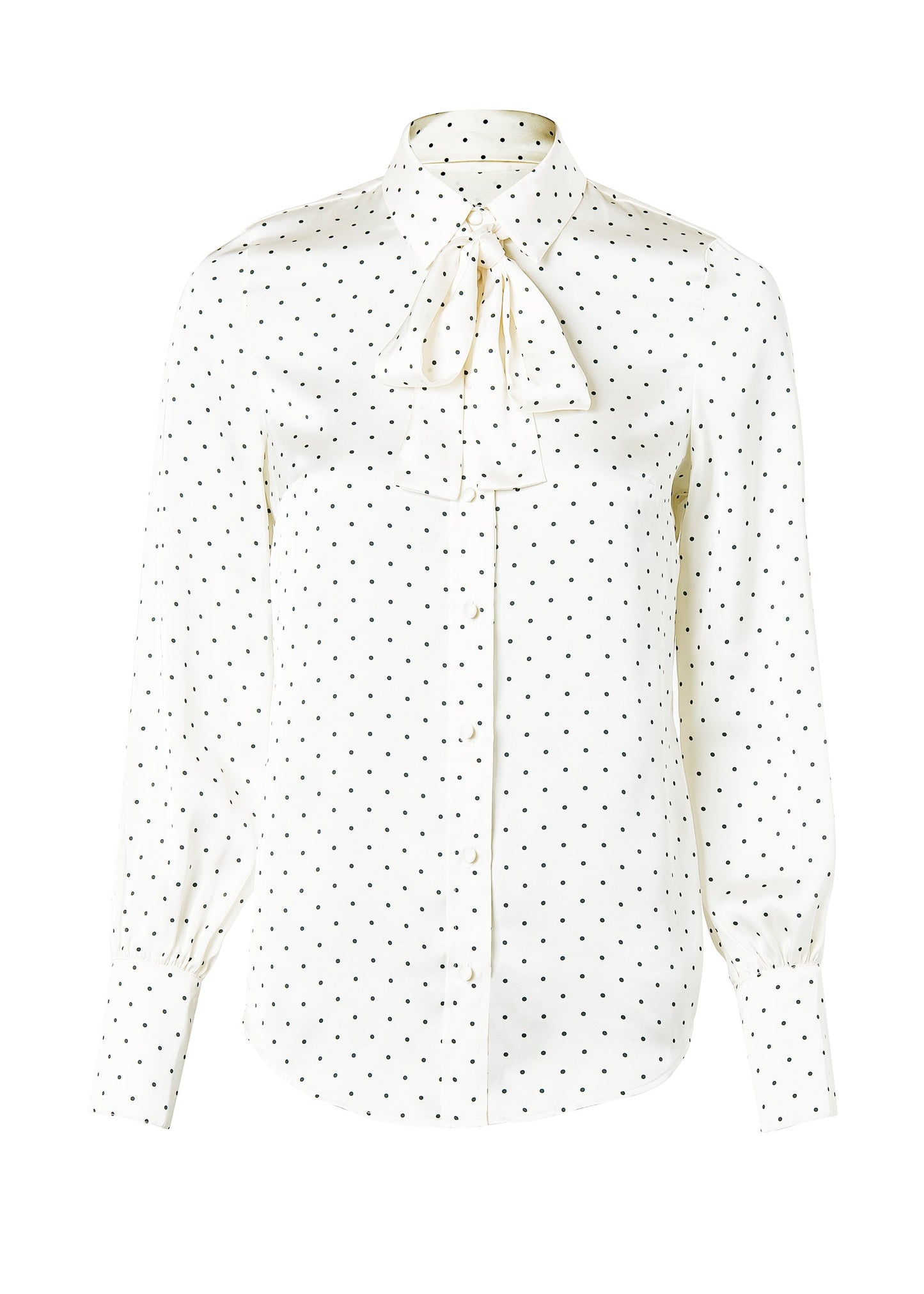 Penny Satin Shirt (Cream Polka Dot)