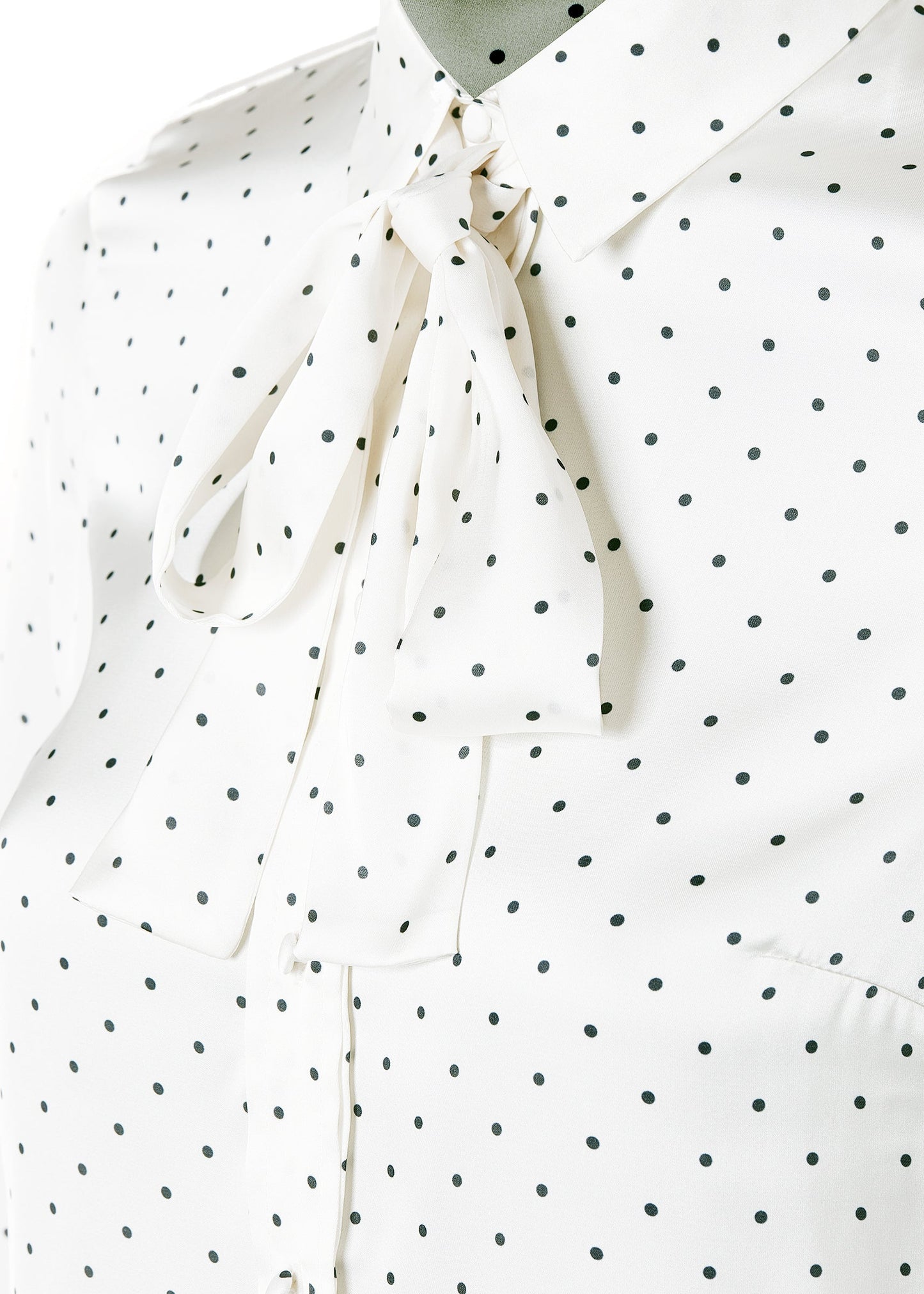 Penny Satin Shirt (Cream Polka Dot)