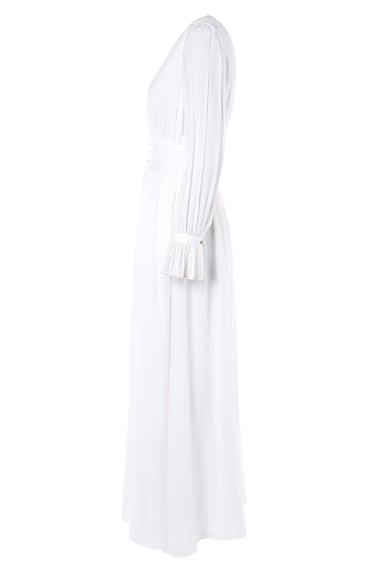 Phoebe V-Neck Maxi Dress (White)