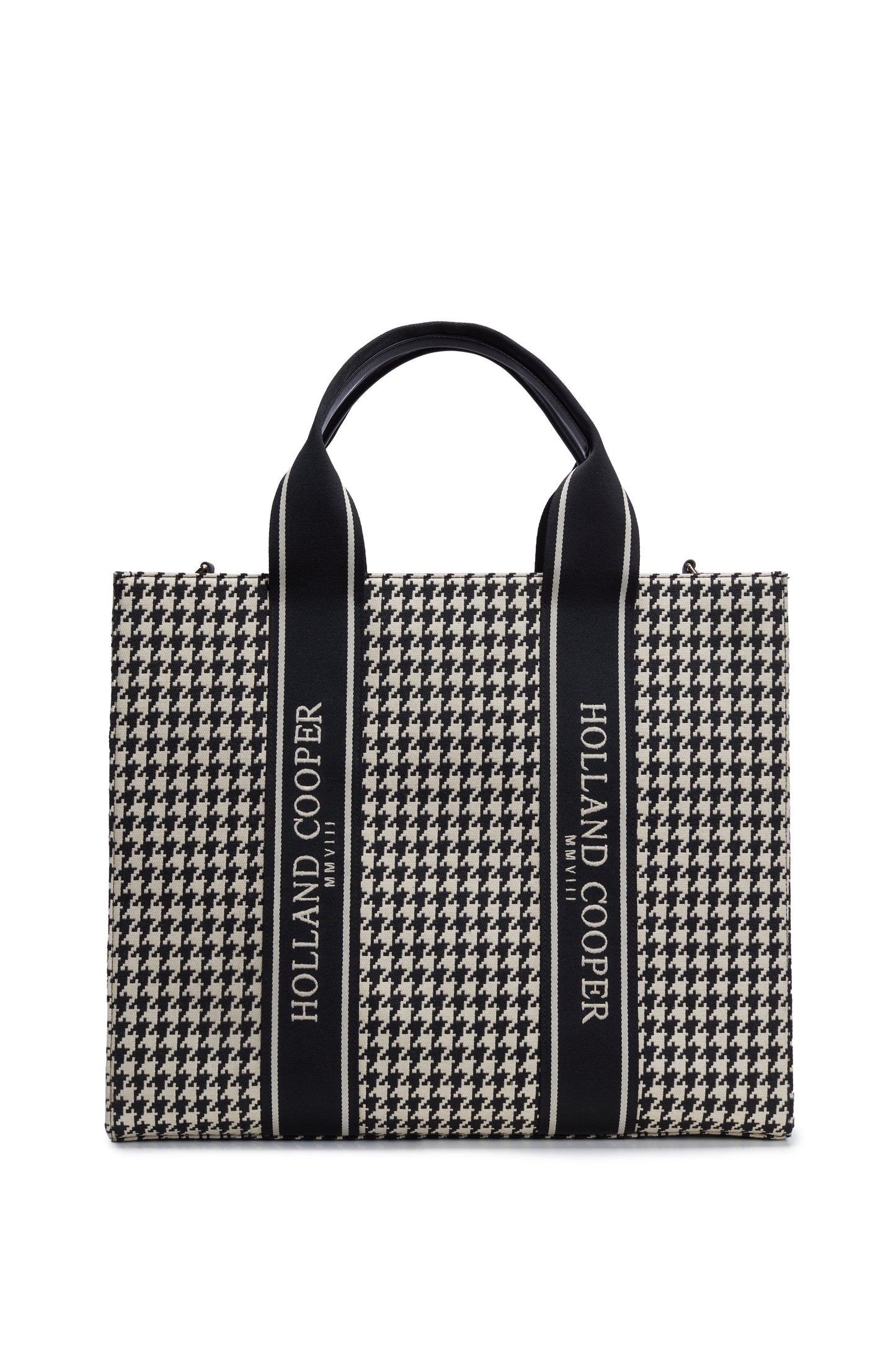 Pimlico Large Tote (Ecru Houndstooth)