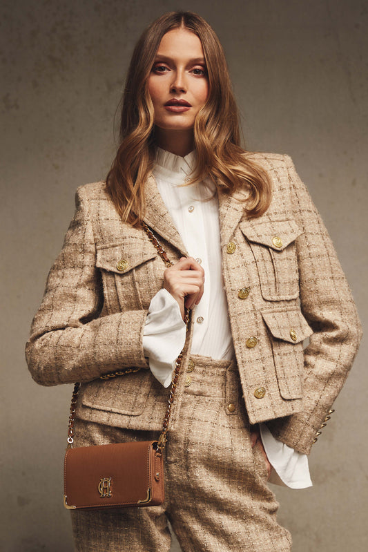 The Camel Sparkle Tweed Suit