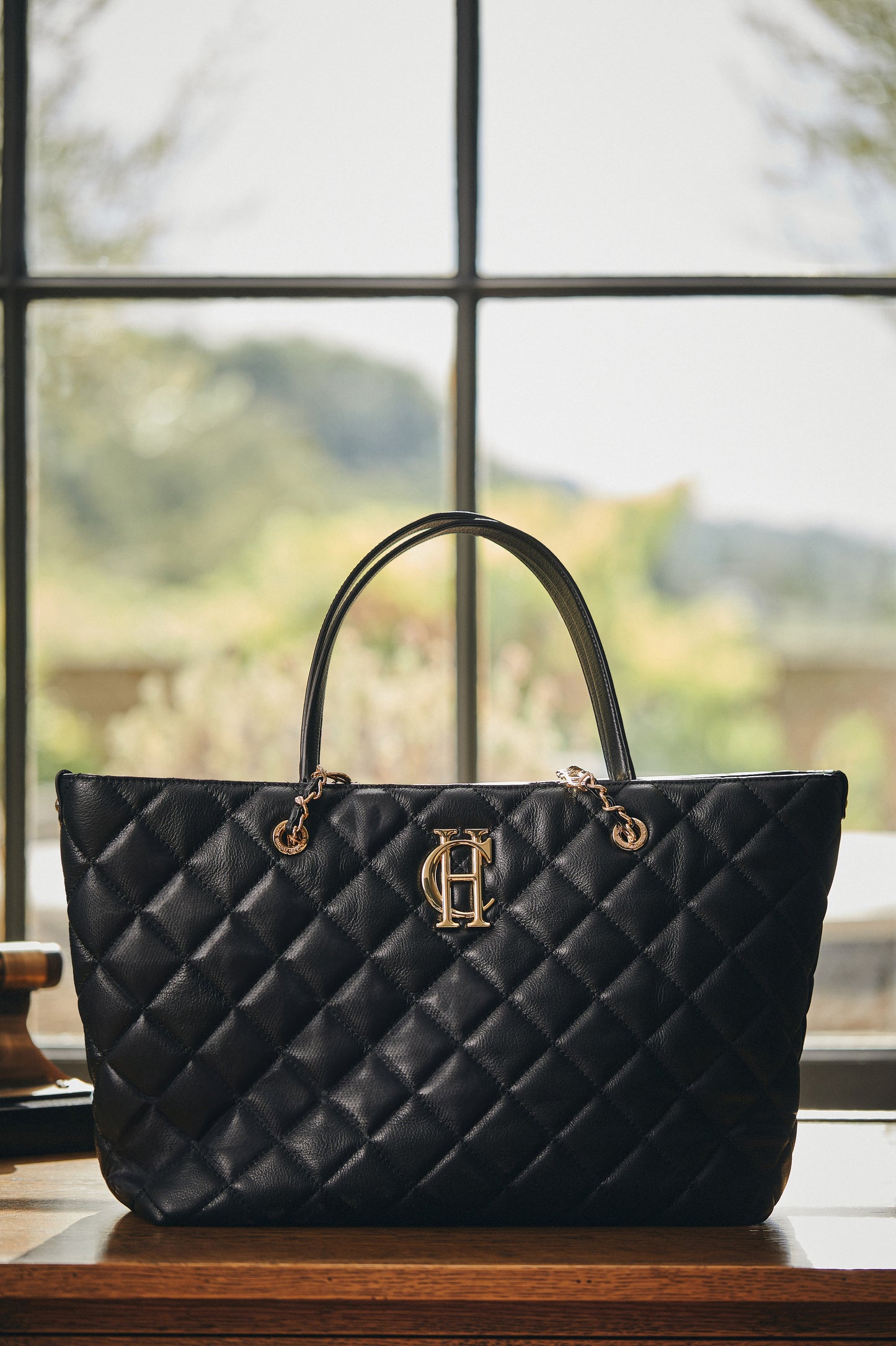 Soho Quilted Tote (Black)