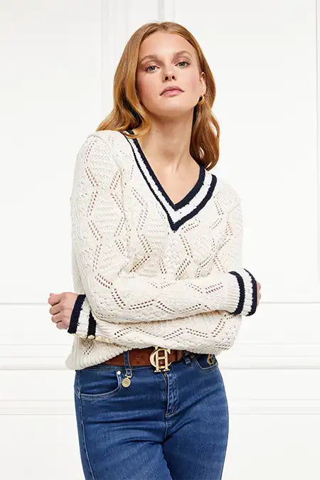 Harvard V-Neck Knit (Natural)